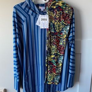 LuLaRoe OS Tropical Print Leggings & Large Amber Hoodie